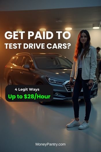 Get Paid to Test Drive Cars Woman holding car keys next to a dealership car, illustrating how to get paid to test drive cars for up to $28 per hour