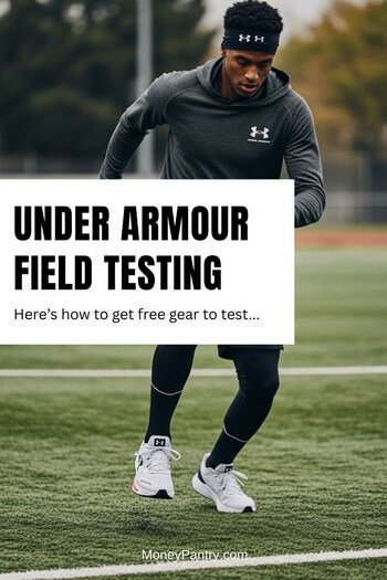 An athlete on a football field wear-testing new sneakers and apparel for the Under Armour product testing program.