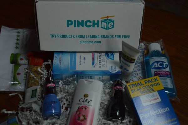 PINCHme box of free samples that I got.