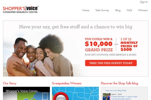 Shopper's Voice does give you free samples and coupons for major brands
