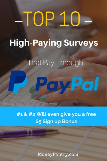 10 High Paying that Pay Through PayPal (Join Now & Get $5 Sign up Bonus) - MoneyPantry