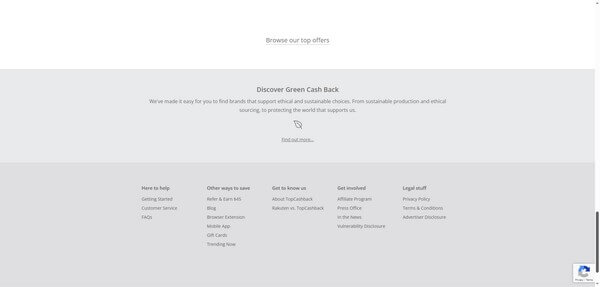 TopCashback cashback offer on eco-friendly green companies