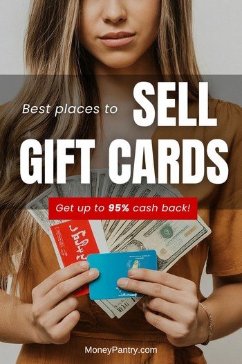 A person holding a gift card in one hand and cash in the other!