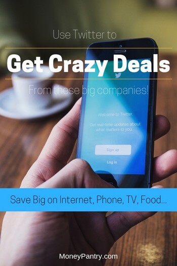 Follow these companies on Twitter to get awesome deals and freebies...