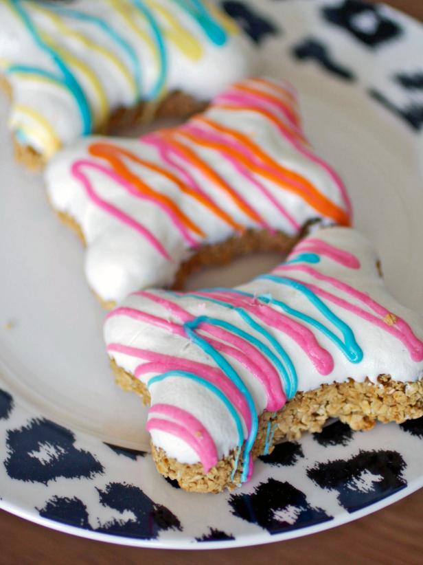 Rainbow Frosted Dog Biscuits