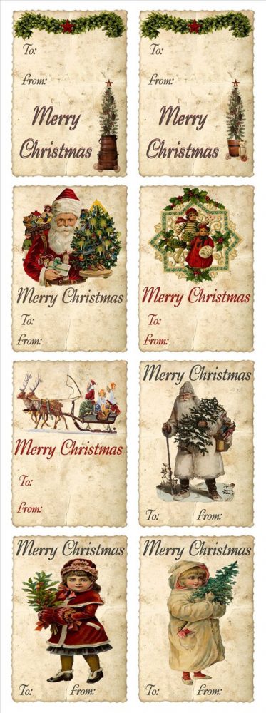 Label Rustic Rustic Present 10 X Personalised Christmas Gift Tags From Santa 