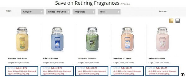 Save on Retiring Yankee Candle Fragrances