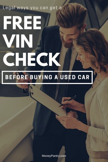 9 Ways to Get a Free VIN Check (100% Free Car History Report) - MoneyPantry