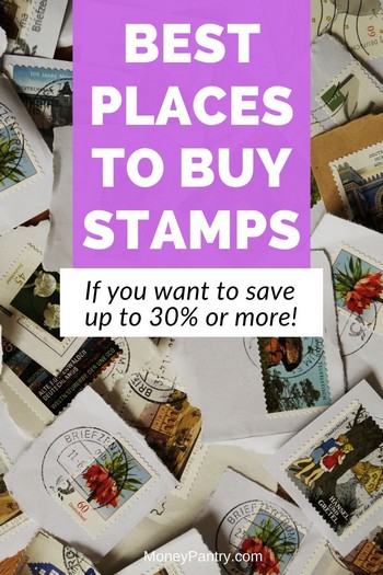 These are the cheapest places to buy stamps (book or singles). The post office isn't always the best place!