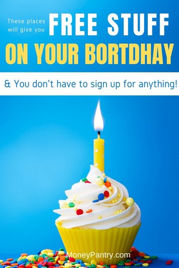 Free stuff on your birthday without signing up
