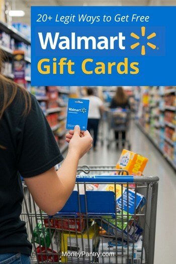 Shopper holding a free Walmart gift cards that they earned using the legitimate methods and apps in this guide.
