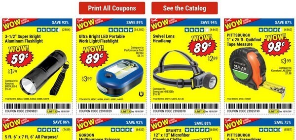 harbor freight tools free coupons