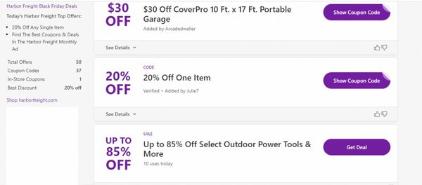 HF discounts on RetailMeNot.com