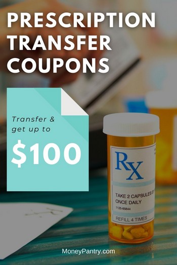 List of current prescription transfer coupon for Walgreens, CVS, Target, Kroger and more (earn up to $100 in free cash!)...