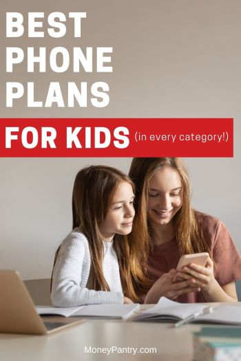 Here are the top (cheapest) cell phone plans for kids and teens (some with unlimited data, multiple lines, parental control, etc.)...