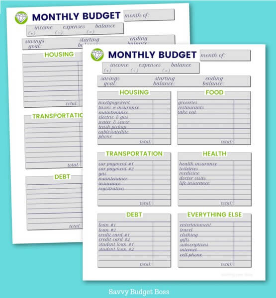 15 Free Printable Budget Templates to Manage Your Money Like a Pro ...