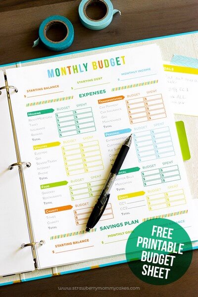 Printable Budget Sheet from Printable Crush