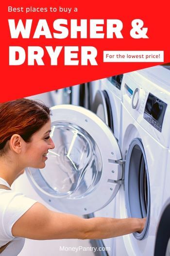 Here are the best places to buy a washer and dryer for the cheapest prices (even on most reliable brands)...