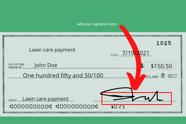 where to sign your check.