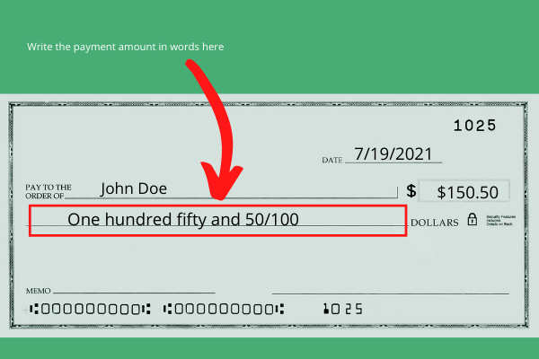 How & where to write check amount in words