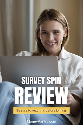 User taking survey on Survey Spin app on a laptop