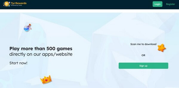 TYR Rewards homepage page screenshot TYR Rewards homepage page screenshot