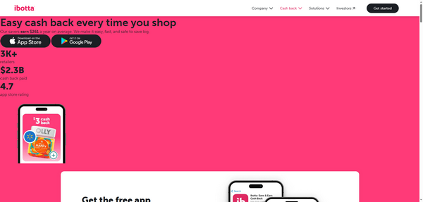 Ibotta app screenshot showing cashback offers on groceries