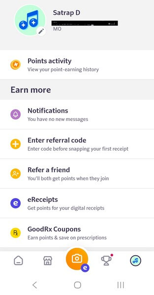 A screenshot of my personal Fetch Rewards app dashboard.