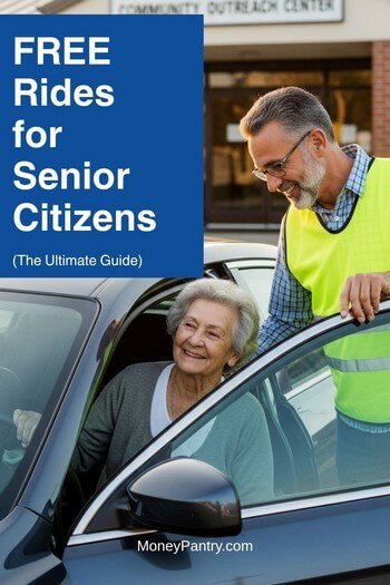 Learn how senior citizens can get free and low-cost rides to stay independent and active. A friendly volunteer driver helping a smiling senior out of a car, showcasing one of the free transportation for senior citizens programs.