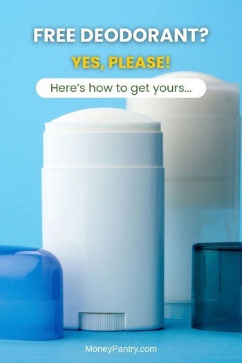A collection of free deodorant samples from major brands like Dove and natural brands like Native.